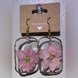 Handmade Pink Floral Earrings